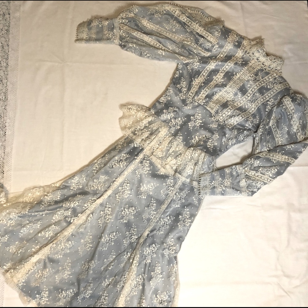 Vintage Jessica McClintock lace tea length dress